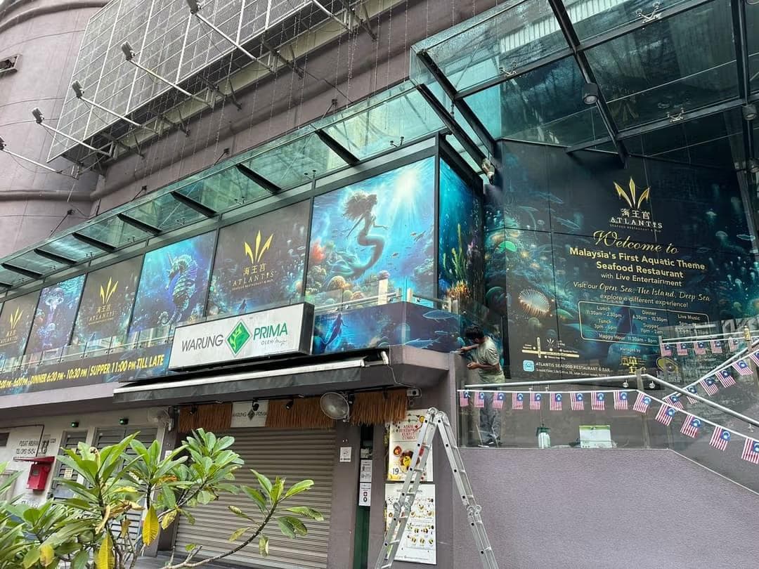 Ocean Theme Outdoor Glass Sticker High-Rise Version Printing