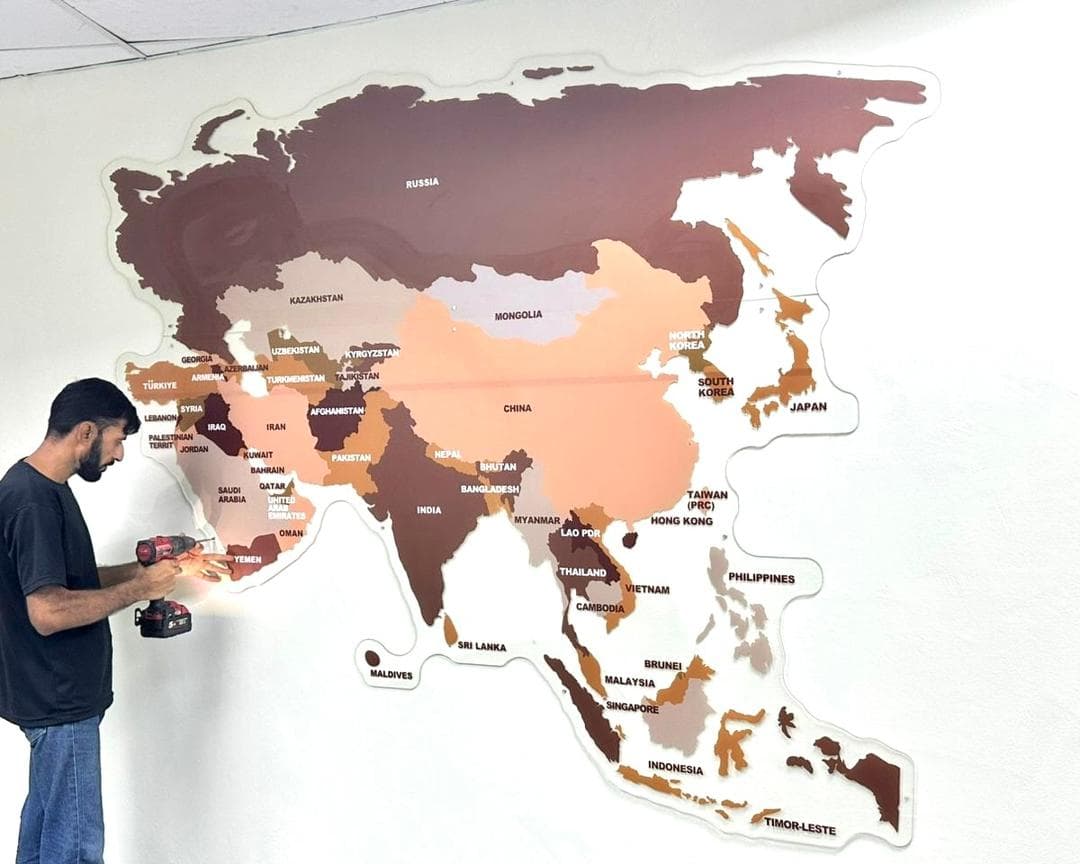 Maps Acrylic Sticker Printing Signage